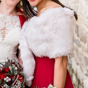Faux Fur Stole Shawl/Wrap Shrug for Bridal wedding
